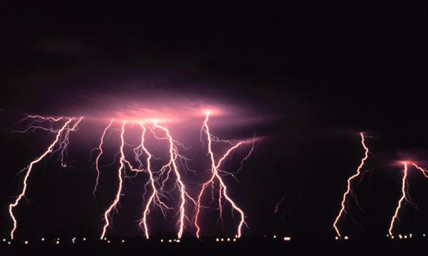 Lightning strikes are caught on camera
